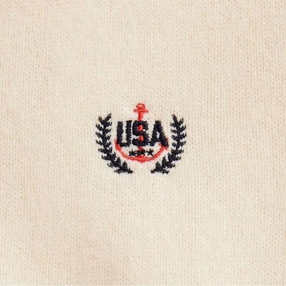 J. Crew Limited Edition USA Swimming X J.Crew Cashmere Cropped Sweater Polo - Picture 5 of 14